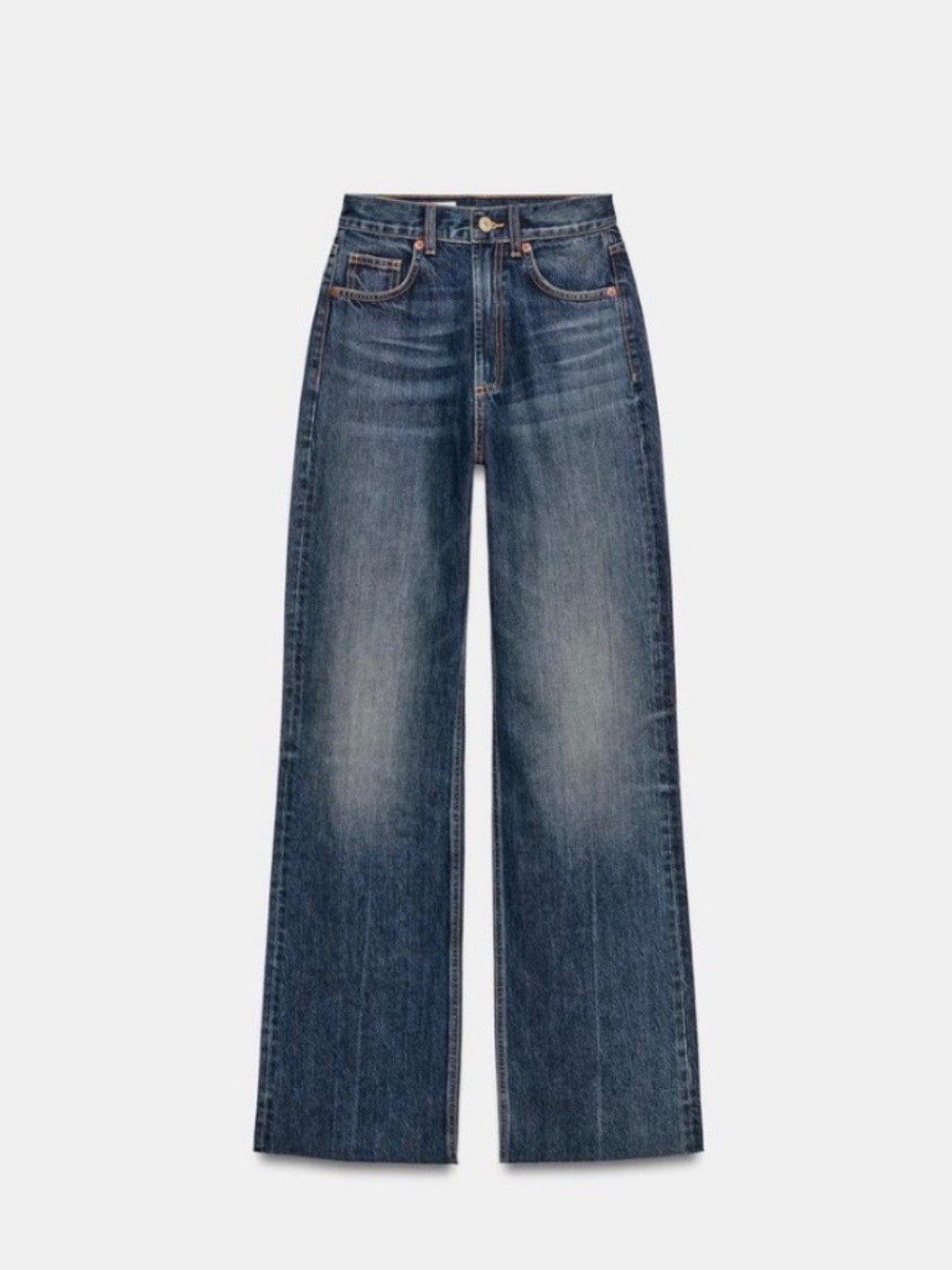Zara TRF High Waist Wide Leg Full Length Jeans